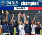 Paris Saint Germain, PSG, campeón de Ligue 1 2014-2015, la liga francesa de fútbol