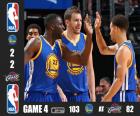 Finales de la NBA 2015, 4º Partido, Golden State Warriors 103 - Cleveland Cavaliers 82, la final están empatados 2-2