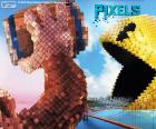 Pac-Man y Donkey Kong atacando la tierra, en la película Pixels o Pixeles