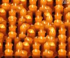 Velas de Navidad encendidas