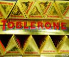 Logo de Toblerone chocolate suizo comercializado desde 1908. Se vende en 122 países