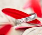 Bonito anillo de plata con dos corazones, un buen regalo para el día de la madre