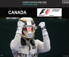 Lewis Hamilton celebra su segunda victoria de la temporada en el Gran Premio de Canadá 2016