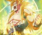 Es una transformación legendaria de la raza Saiyajin, que le da un aumento inconmensurable de fuerza y mejora sus aptitudes de combate. Dragon Ball
