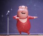 Gunter es la revelación, cantando y bailando. Personaje de Sing Ven y canta o ¡Canta!