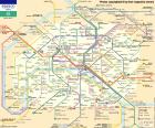 Mapa del Metro de París, con 302 estaciones, 16 líneas y una longitud de 220 km