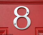 Número 8, color plata