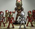 Varias figuras de Iron Man o el El Hombre de Hierro, el superhéroe de Marvel