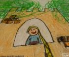 Un bonito dibujo del cuento de hadas de los Hermanos Grimm, Rapunzel