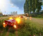 Imagen del juego Cars 3 durante una batalla, Un modo para jugar con amigos y familiares