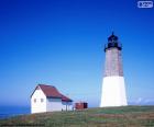 El faro de Point Judith, ubicado en el condado de Washington en el estado estadounidense de Rhode Island