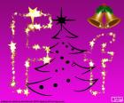 La letra F decorada para las fiestas Navideñas, en mayúscula y minúscula