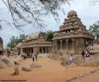 Pancha Rathas el conjunto de monumentos en Mahabalipuram, India