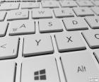 Teclado blanco de portátil