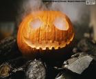 Humeante calabaza de Halloween