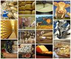 Collage con varias imágenes sobre la elaboración de los quesos