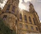 Detalle de una parte del del Castillo de Hohenzollern, situado 50 kilómetros al sur de Stuttgart, Alemania