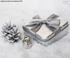Regalo de Navidad sobre la nieve