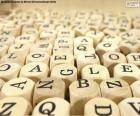 Letras en cubos de madera
