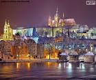 Praga de noche, República Checa
