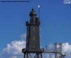 El hermoso faro de Obereversand (Leuchtturm) del Mar del Norte cerca de Bremen, Bremerhaven y el río Weser, Alemania