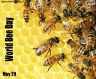 Día Mundial de las Abejas, 20 de mayo. Las abejas han sido recientemente declaradas como el ser vivo más importante del planeta