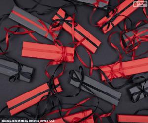 Puzzle de Regalos rojos y negros