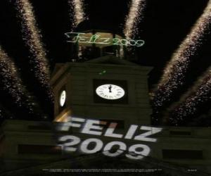 Puzzle de Reloj tocando las 24h del dia 31 de diciembre