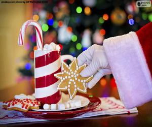 Puzzle de Santa Claus y dulces