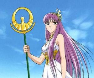 Puzzle de Saori Kido y báculo sagrado