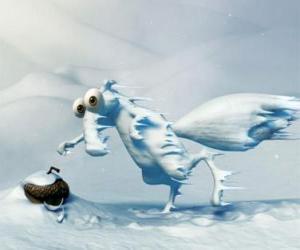 Puzzle de Scart, helado junto a una bellota