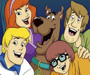 Puzzle de Scooby Doo y toda la banda: Shaggy, Vilma, Fred y Daphne