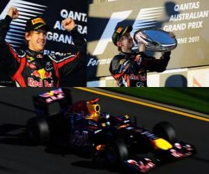 Puzzle de Sebastian Vettel celebra su victoria en el Gran Premio de Australia (2011)