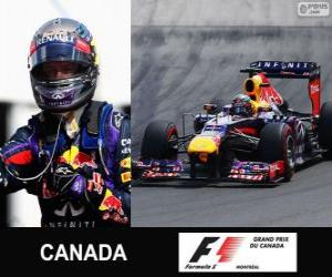 Puzzle de Sebastian Vettel celebra su victoria en el Gran Premio de Canadá 2013
