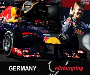 Puzzle de Sebastian Vettel celebra su victoria en el Gran Premio Alemania 2013