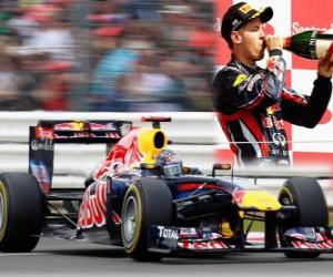 Puzzle de Sebastian Vettel - Red Bull - Silverstone, Gran Premio de Gran Bretaña (2011) (2º Clasificado)