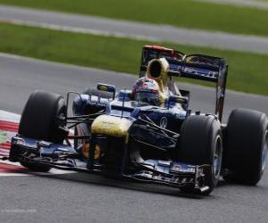 Puzzle de Sebastian Vettel - Red Bull - Gran Premio de inglaterra 2012, 3er Clasificado