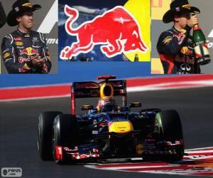 Puzzle de Sebastian Vettel - Red Bull - Gran Premio de Estados Unidos 2012, 2º Clasificado