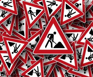 Puzzle de Señal vertical de obras