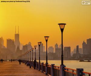 Puzzle de Shanghái desde el río Huangpu