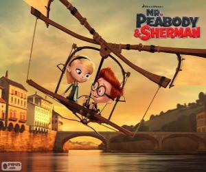 Puzzle de Sherman y Penny volando