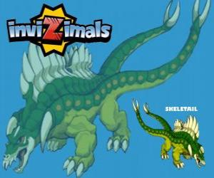 Puzzle de Skeletail. Invizimals. Con dos colas y las puede usar como armas eléctricas