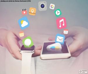 Puzzle de Smartwatch y smartphone