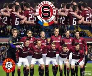 Puzzle de Sparta de Praga, campéon de la liga checa de fútbol, Gambrinus Liga 2013-2014