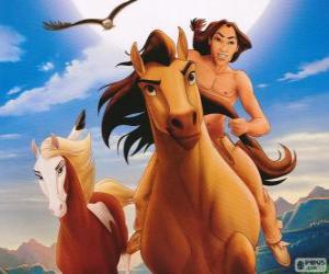 Puzzle de Spirit, Rain y Little Creek en la película Spirit: el corcel indomable