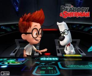Puzzle de Sr. Peabody y Sherman en su máquina del tiempo