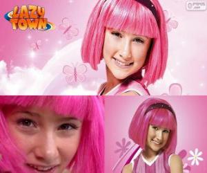 Puzzle de Stephanie, la niña protagonista de Lazy Town a quién le encanta el color rosa