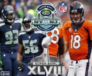 Puzzle de Super Bowl 2014. Seattle Seahawks vs Denver Broncos. MetLife Stadium, Nueva Jersey, 2 de febrero de 2014