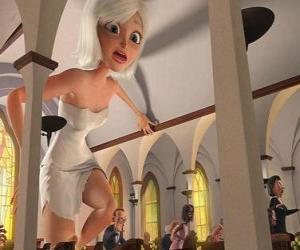 Puzzle de Susan Murphy después de ser golpeada por un meteorito, provocando que crezca 15 metros a la mitad de su boda, provocando el terror de los invitados.