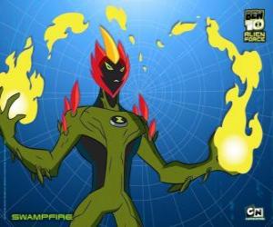 Puzzle de Swampfire o Fuego Pantanoso emite metano y se regenera de una manera sorprendente